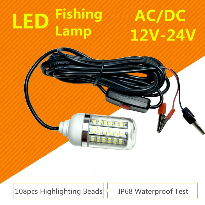 108PCS LED 12V Fishing Light Underwater Lures Fish Finder Lamp Attracts Prawns Squid Krill Submersible Boat Fishing Lighting NEW
108PCS LED 12V Fishing Light Underwater Lures Fish Finder Lamp Attracts Prawns Squid Krill Submersible Boat Fishing Lighting NEW