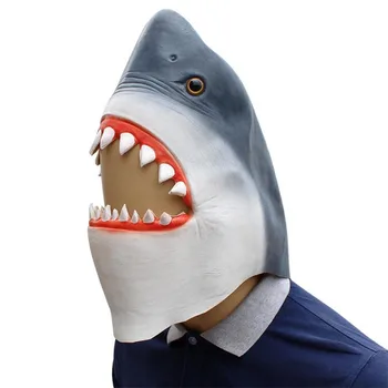 

Shark Mask Latex Animal Face Masks Halloween Adult Costume Carnival Cosplay Masquerade Party Mask Full Helmet for Party