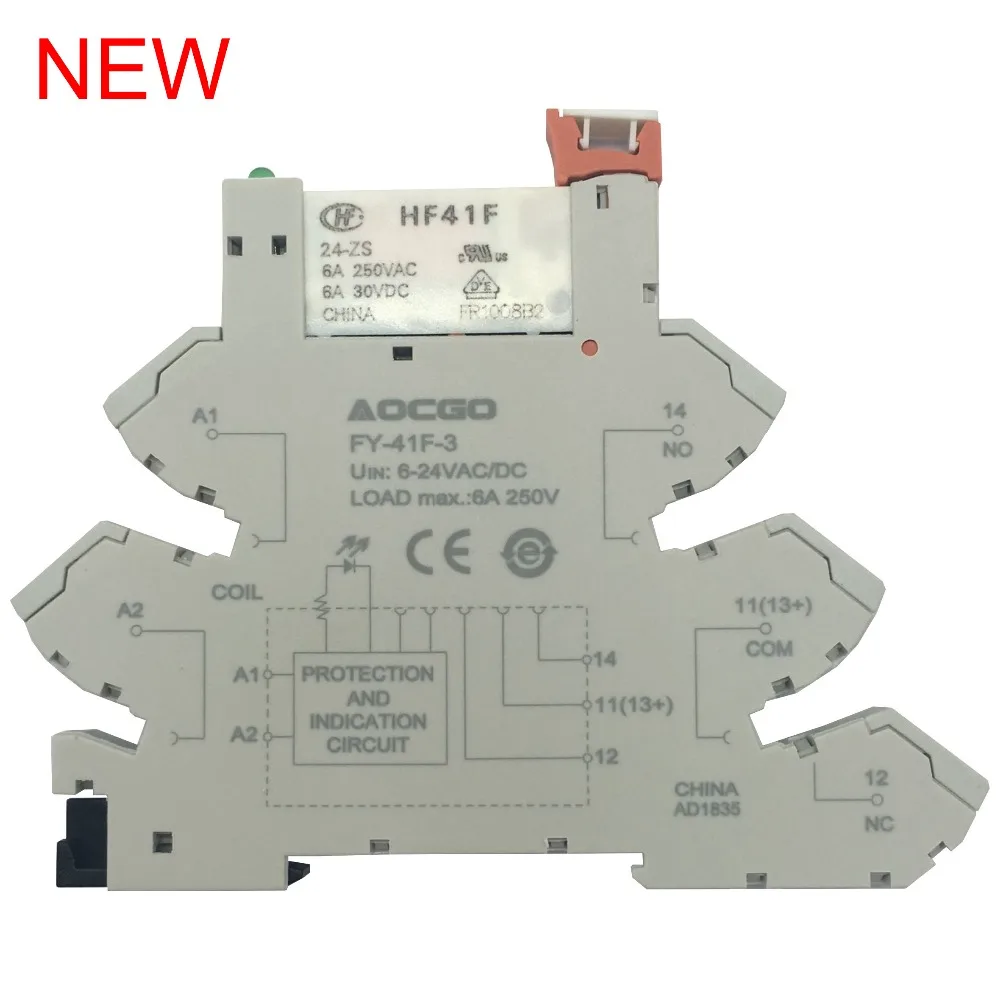 6A 250V Slim Relay Mount On Screw Socket with LED and Protection Circuit 24VDC/AC
6A 250V Slim Relay Mount On Screw Socket with LED and Protection Circuit 24VDC/AC