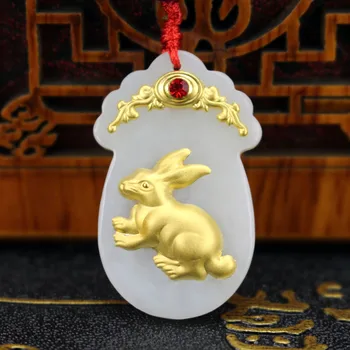 Hetian Jade Necklace Pendant For Men Women 24k Gold Zodiac Rabbit Fine Pendants Male Female Jewelry With Box Bag Certificate
Hetian Jade Necklace Pendant For Men Women 24k Gold Zodiac Rabbit Fine Pendants Male Female Jewelry With Box Bag Certificate