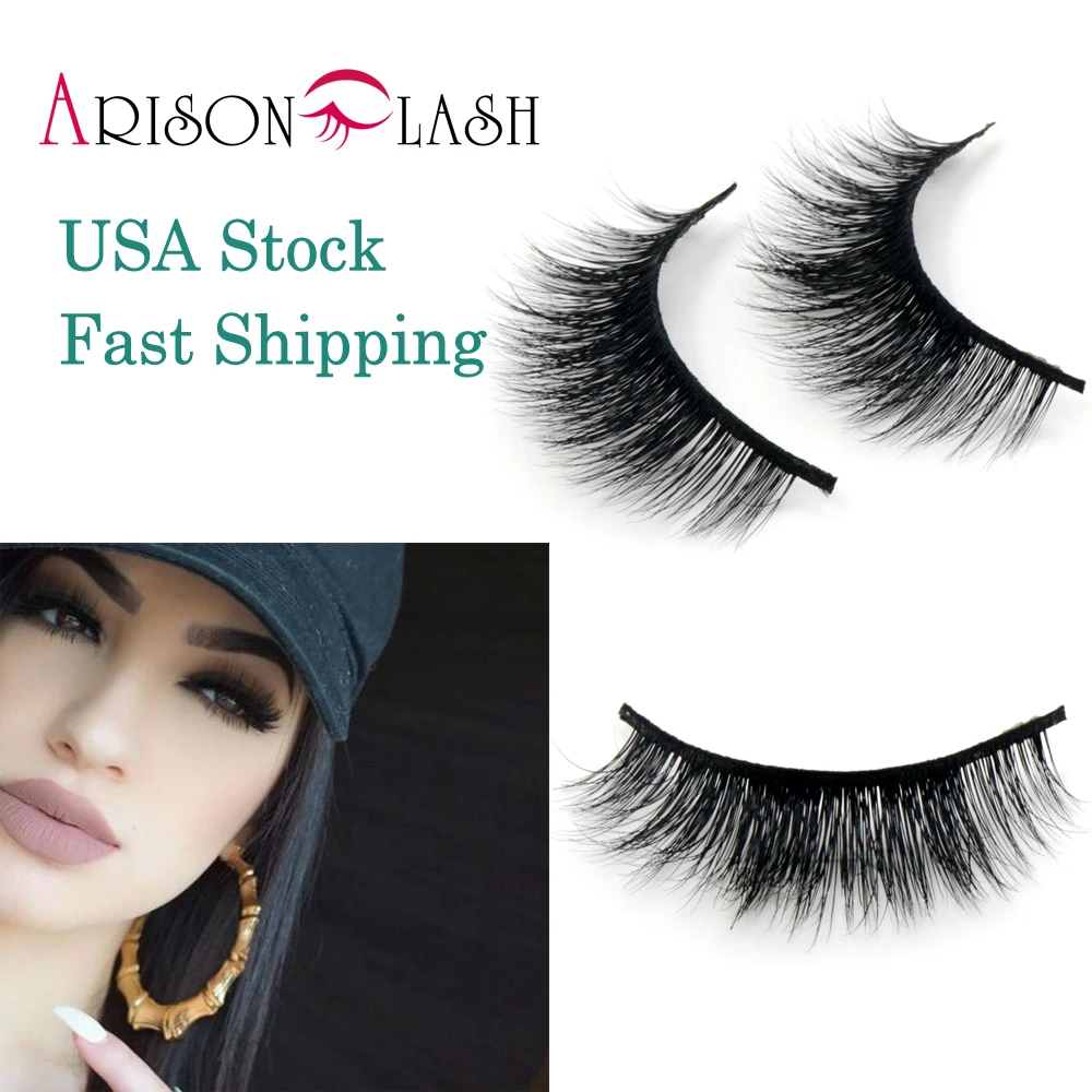 Arison Lashes 3D Mink eyelashes band lashes 100% Real Siberian Mink False Eyelashes stock Cheap eyelashes birthday gift