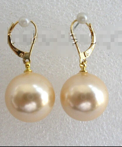 Wholesale FREE SHIPPING D@Sstunning big 16mm round gold south sea shell pearls dangle earrings 14K s1041
Wholesale FREE SHIPPING D@Sstunning big 16mm round gold south sea shell pearls dangle earrings 14K s1041