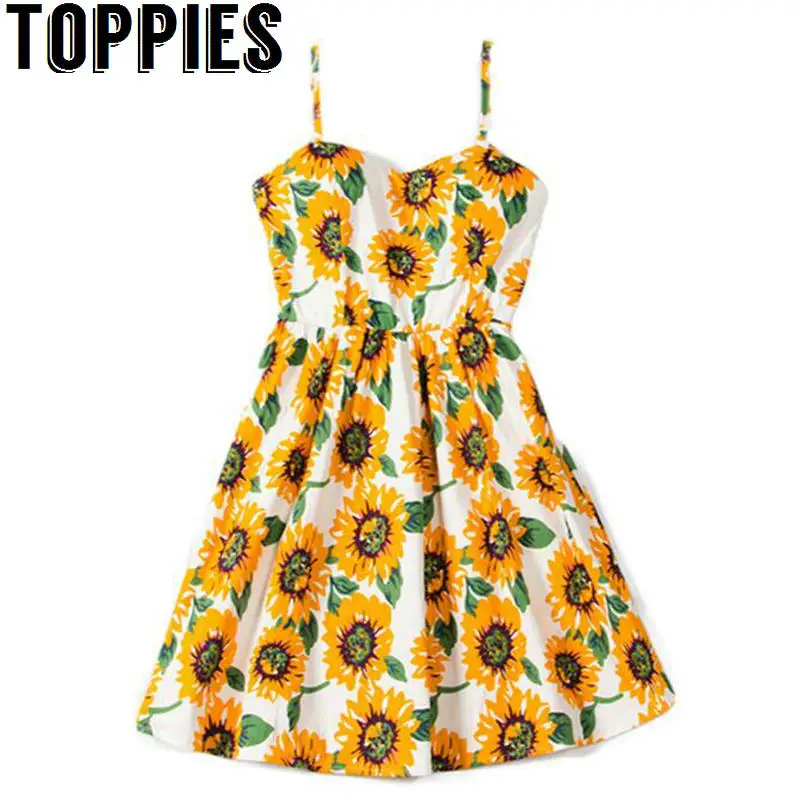 Toppies Women 2019 Summer Floral Print Holiday Beach Dress Cotton Sundress with Sunflower Print
Toppies Women 2019 Summer Floral Print Holiday Beach Dress Cotton Sundress with Sunflower Print