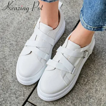 2020 concise style cowboy sneakers round toe genuine leather covered buckle strap thick med bottom daily vulcanized shoes L18
2020 concise style cowboy sneakers round toe genuine leather covered buckle strap thick med bottom daily vulcanized shoes L18