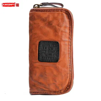 Men Long Wallet Retro Pleated Multi-card Male Clutch Bag Leather Large Capacity Zipper Mobile Phone Bag Handmade Genuine Leather
Men Long Wallet Retro Pleated Multi-card Male Clutch Bag Leather Large Capacity Zipper Mobile Phone Bag Handmade Genuine Leather