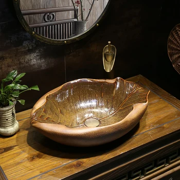 Oval leaf shaped Art Basin Creative Retro-ancient Ceramic Washbasin Chinese-style Antique ceramic wash basin bathroom sink
Oval leaf shaped Art Basin Creative Retro-ancient Ceramic Washbasin Chinese-style Antique ceramic wash basin bathroom sink