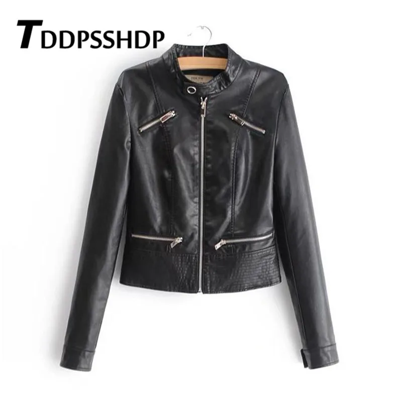 2019 Stand Collar Pocket Pu Leather Women Coat Slim Zipper Outerwear Bomber Jackets Coats
2019 Stand Collar Pocket Pu Leather Women Coat Slim Zipper Outerwear Bomber Jackets Coats
