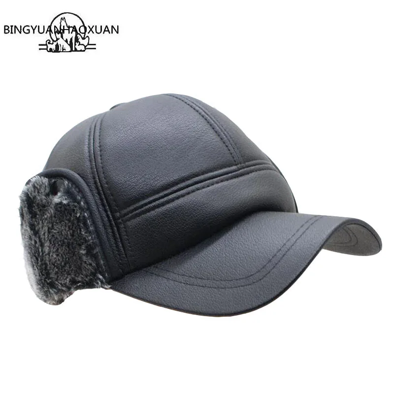 BING YUAN HAO XUAN Winter Men's Baseball Cap Warm Plus Thick Velvet Earflap Hat Black Snapback Dad Cap Casquette 
BING YUAN HAO XUAN Winter Men's Baseball Cap Warm Plus Thick Velvet Earflap Hat Black Snapback Dad Cap Casquette