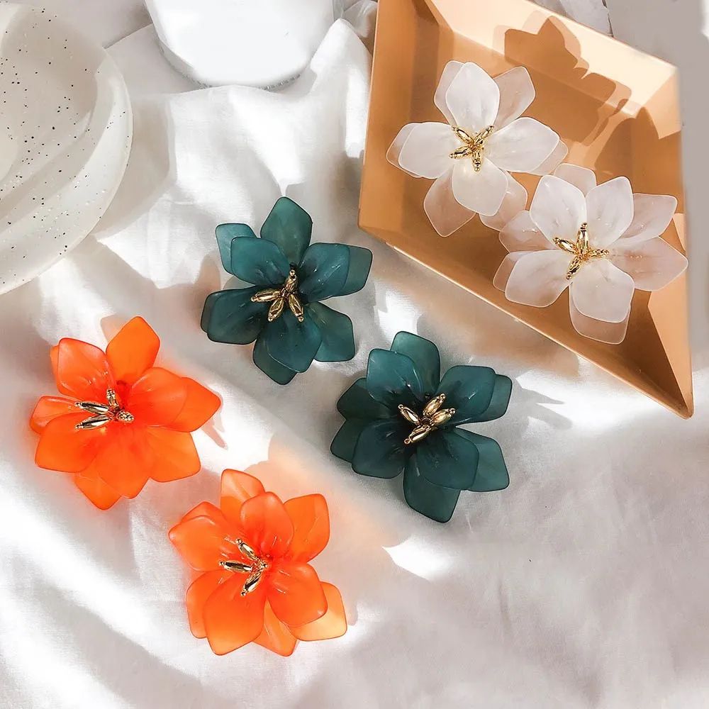 Fashion Big Flower Earrings Elegant Women Jewelry Gift Petal Color Ear Stud Earrings
Fashion Big Flower Earrings Elegant Women Jewelry Gift Petal Color Ear Stud Earrings