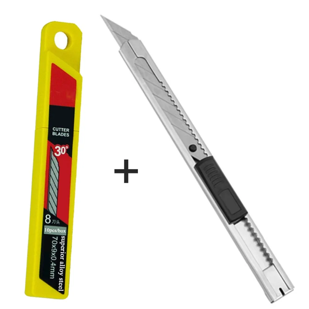 Useful multifunction art knife paper vinyl film cutter 10pcs stainless steel blades Car decal Window Film Tint Tools E02+E03
Useful multifunction art knife paper vinyl film cutter 10pcs stainless steel blades Car decal Window Film Tint Tools E02+E03