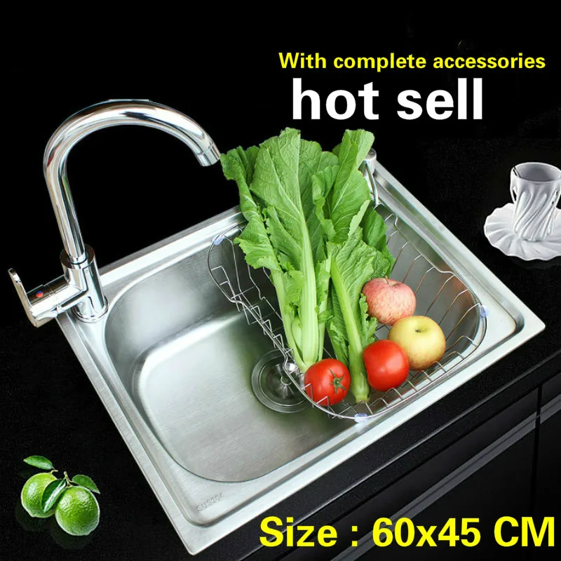 

Free shipping Hot sell 304 stainless steel balcony mini kitchen sink ordinary single slot 60x45 CM