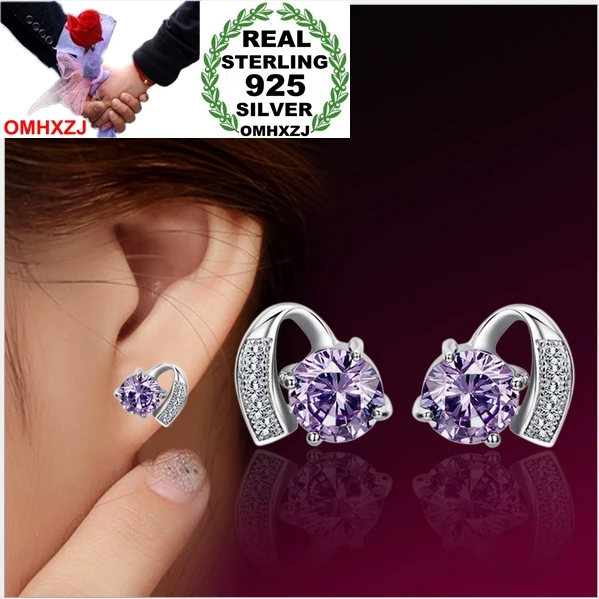OMHXZJ WHOLESALE Fashion woman girl jewelry Good pleasure Amethyst drill REAL S925 STERLING SILVER STUD EARRINGS YS74
OMHXZJ WHOLESALE Fashion woman girl jewelry Good pleasure Amethyst drill REAL S925 STERLING SILVER STUD EARRINGS YS74