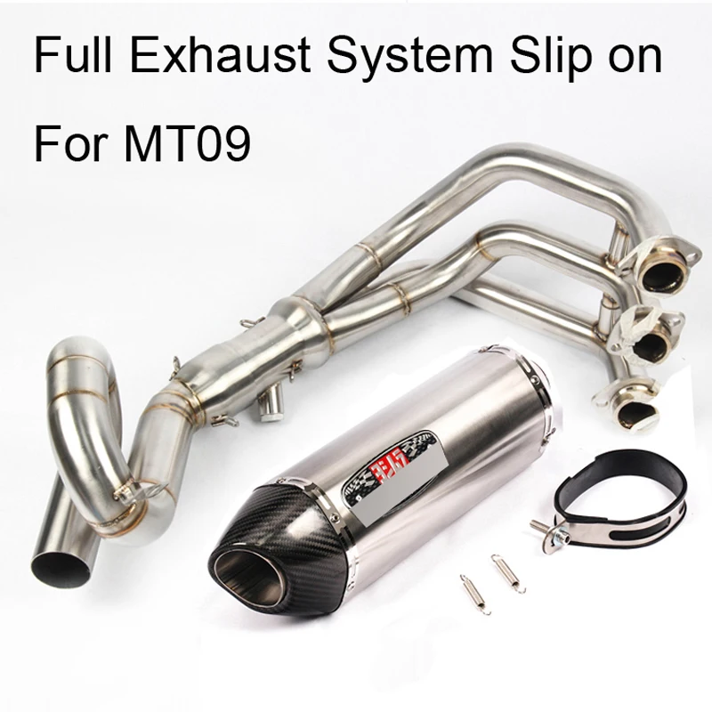 Full Exhaust System Modified Muffler with Front Middle Link Pipe For Yamaha MT09 Moto Escape with YO Logo
Full Exhaust System Modified Muffler with Front Middle Link Pipe For Yamaha MT09 Moto Escape with YO Logo
