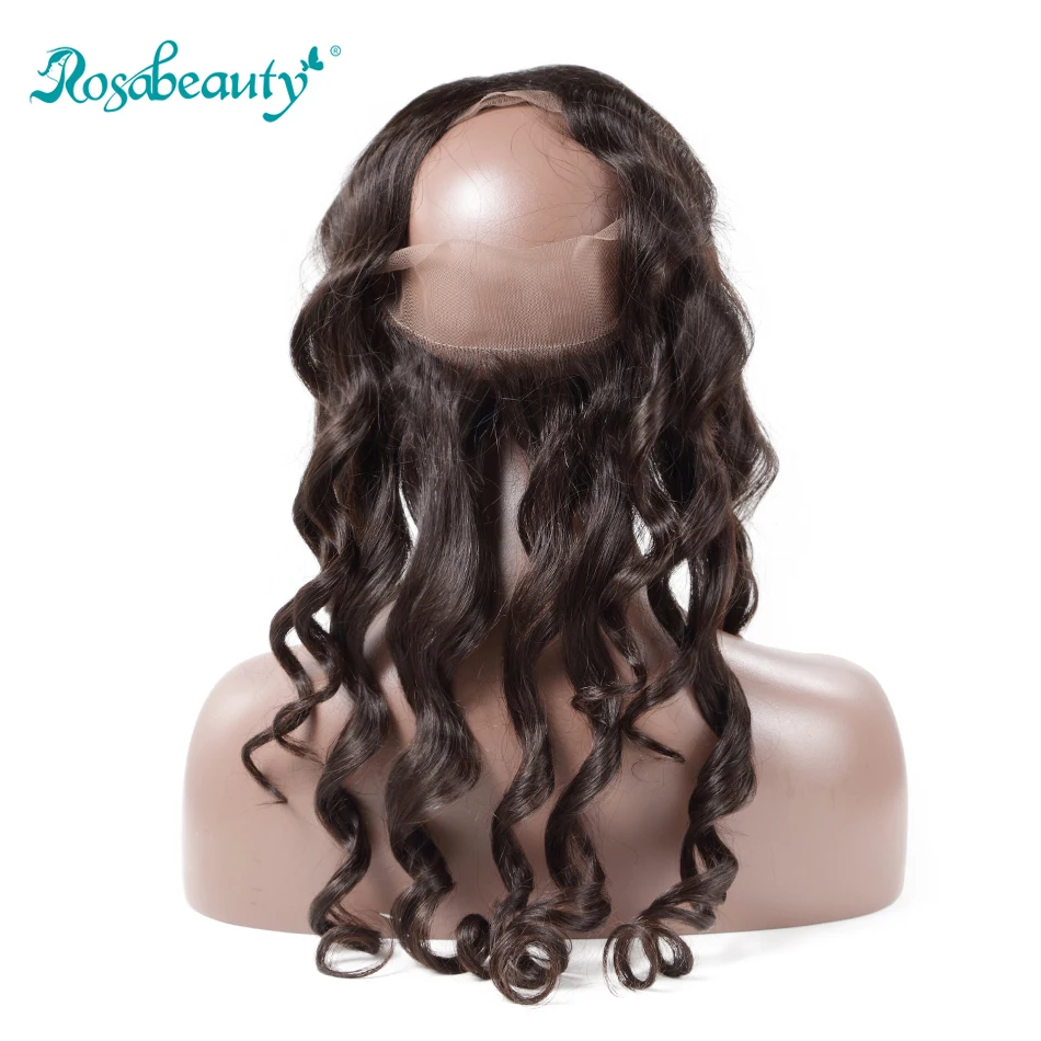 Rosa beauty Pre-plucked 360 Lace Frontal Brazilian Loose Wave Closure With Baby Hair Remy Human Hair Free Ship
Rosa beauty Pre-plucked 360 Lace Frontal Brazilian Loose Wave Closure With Baby Hair Remy Human Hair Free Ship