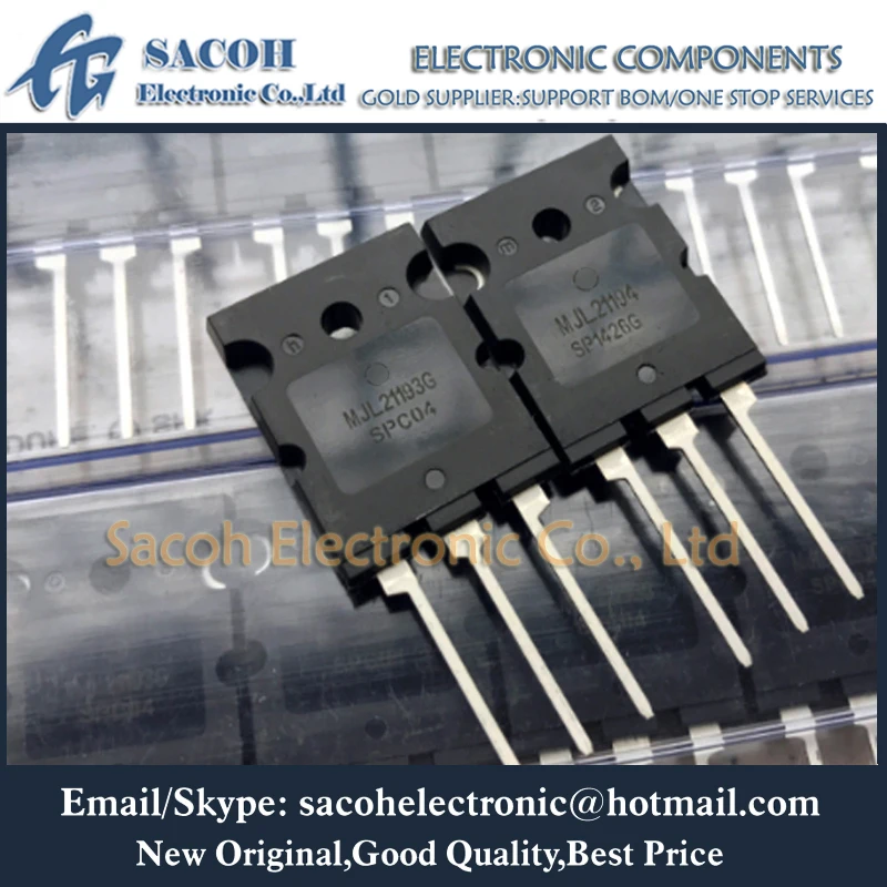 Free shipping 5Pairs MJL21193G MJL21193 + MJL21194G MJL21194 TO-3PL 16A 250V 200W NPN PNP Silicon Power Transistor
Free shipping 5Pairs MJL21193G MJL21193 + MJL21194G MJL21194 TO-3PL 16A 250V 200W NPN PNP Silicon Power Transistor