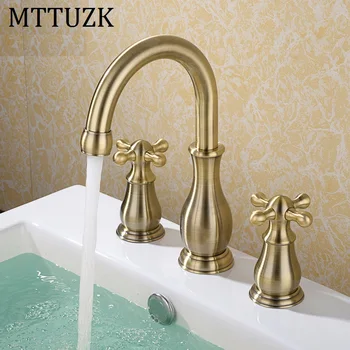 MTTUZK Antique Bronze Basin Fuacet Double Handle Bathroom Faucet Hot Cold Water mixer Tap 3 hole 3PCS/set Split bathtub faucet
MTTUZK Antique Bronze Basin Fuacet Double Handle Bathroom Faucet Hot Cold Water mixer Tap 3 hole 3PCS/set Split bathtub faucet
