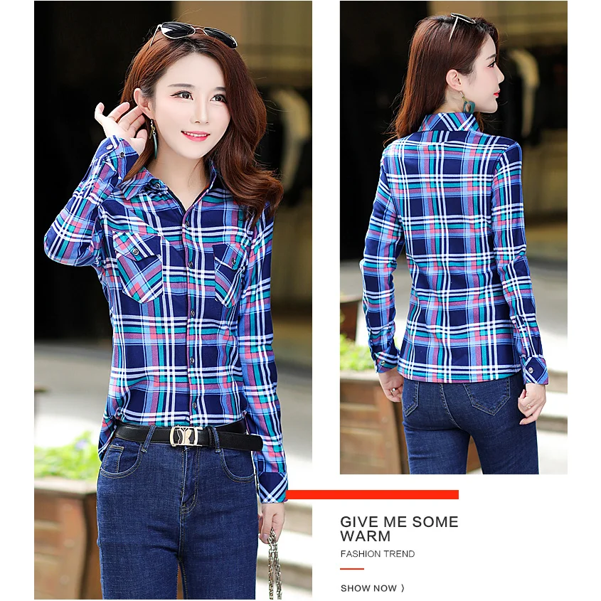 2019 Autumn Winter Women Casual Streetwear Korean Red Blue Plaid Blouse Long Sleeve Shirts Slim Blouses Women Plus Velvet Tops
2019 Autumn Winter Women Casual Streetwear Korean Red Blue Plaid Blouse Long Sleeve Shirts Slim Blouses Women Plus Velvet Tops