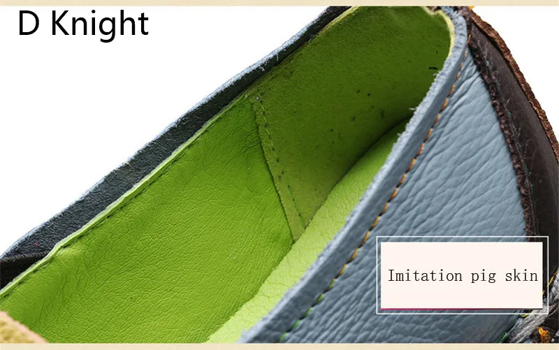 2018 Vintage Flat Shoes Woman Loafers Ethnic Style Handmade Genuine Leather Women's Shoes & Flats Mixed Colors Casual Boat Shoes (15)