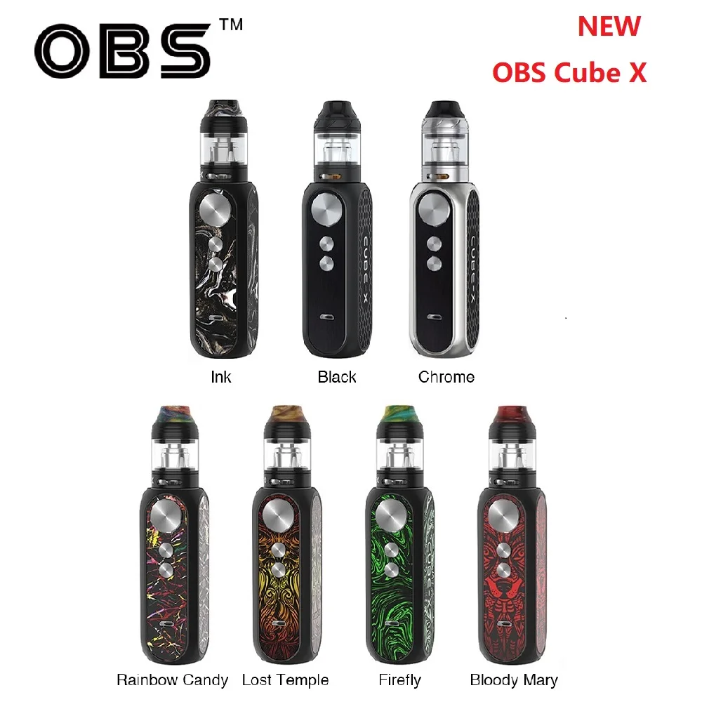 Original OBS Cube X 80W VW Kit with 2ml/4ml Cube X Mesh Tank Slide Top Filling & Adjustable Airflow E-cig Kit Vs Drag 2 / Shogun
Original OBS Cube X 80W VW Kit with 2ml/4ml Cube X Mesh Tank Slide Top Filling & Adjustable Airflow E-cig Kit Vs Drag 2 / Shogun