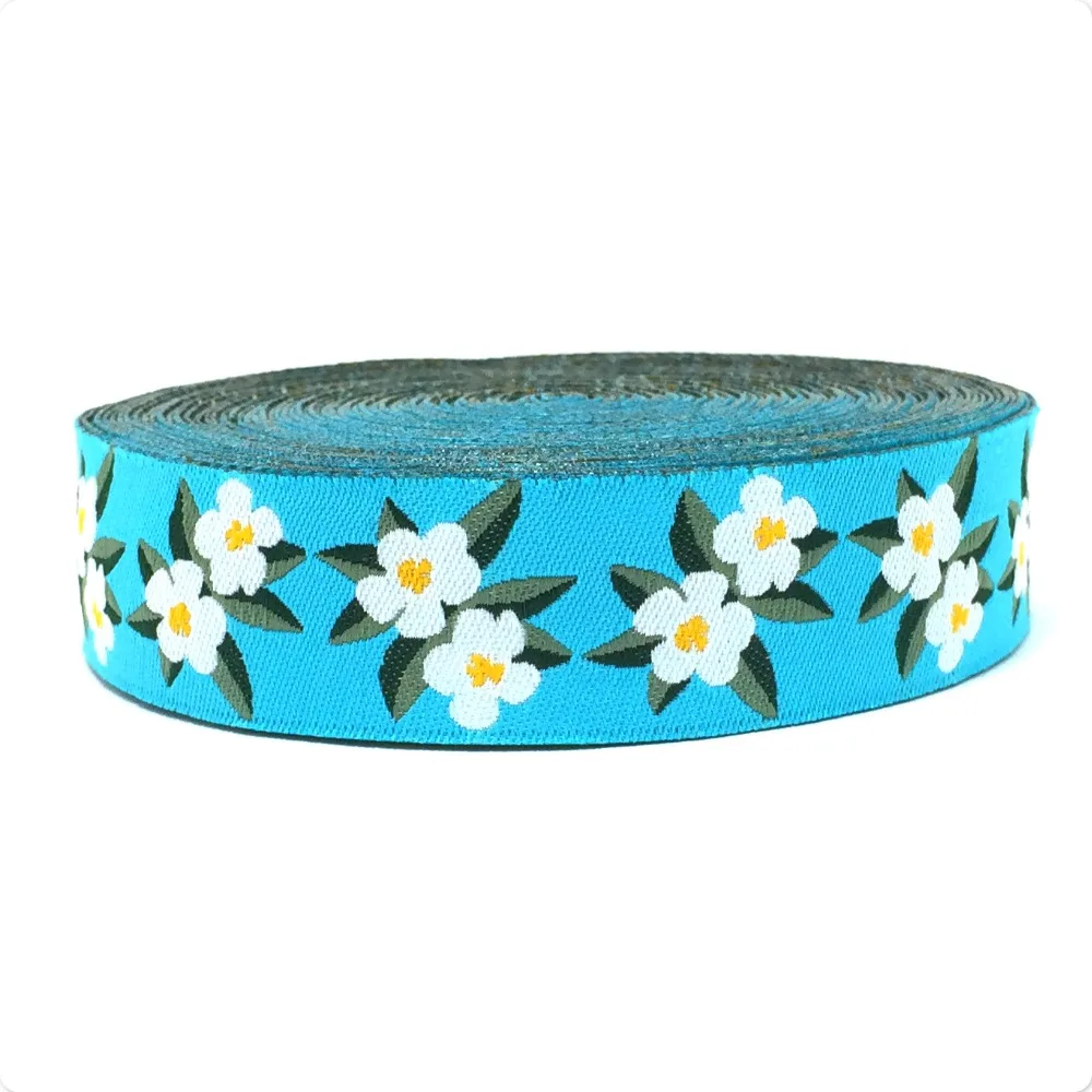 2016 New clothing accessories 22mm 7/8" 10y/lots Woven Jacquard ribbon White flowers ribbon dog ribbon 
2016 New clothing accessories 22mm 7/8" 10y/lots Woven Jacquard ribbon White flowers ribbon dog ribbon