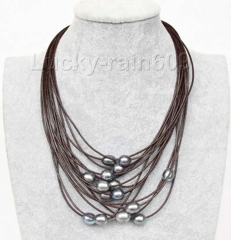 FREE shipping>>>>>> 17"-24" 13mm 15row black pearls wine red leather necklace e23742
FREE shipping>>>>>> 17"-24" 13mm 15row black pearls wine red leather necklace e23742