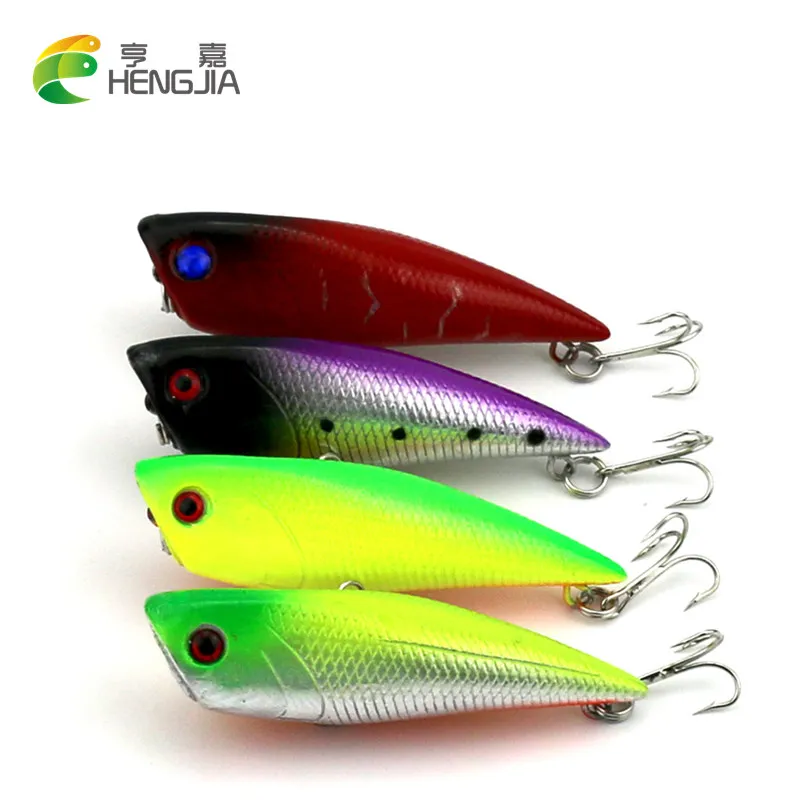 4pcs 7CM 7.9G Popper Fishing Lure Wobbler Hard Bait Treble Hooks Carp Fishing Isca Artificial Fly Fishing Pesca Fishing Tackle