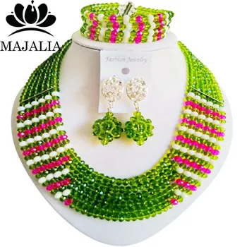 Majalia Fashion Olive green Nigerian Wedding African Jewelry Set Crystal Necklace Bride Jewelry Sets Free Shipping 6CF001
Majalia Fashion Olive green Nigerian Wedding African Jewelry Set Crystal Necklace Bride Jewelry Sets Free Shipping 6CF001