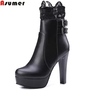 ASUMER 2020 hot sale new arrive women boots zipper black white brown autumn winter ladies boots buckle platform ankle boots 
ASUMER 2020 hot sale new arrive women boots zipper black white brown autumn winter ladies boots buckle platform ankle boots