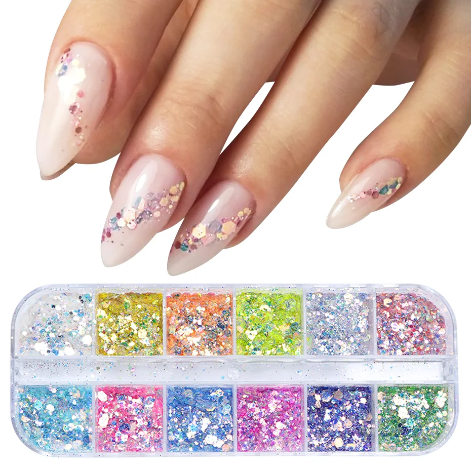 12 Designs 3D Holo Nail Glitter Hexagon Sequins Flakes Gradient Mermaid Spangles For Nails Polishing Decoration Tips LAXKP-1
12 Designs 3D Holo Nail Glitter Hexagon Sequins Flakes Gradient Mermaid Spangles For Nails Polishing Decoration Tips LAXKP-1