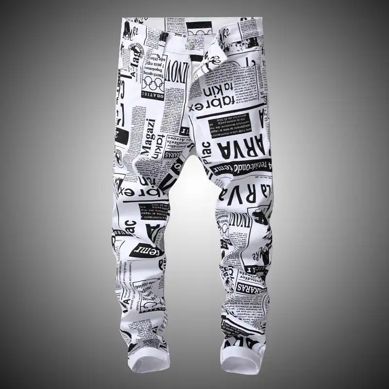 printed jeans pant