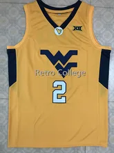 

#2 Jevon Carter West Virginia Mountaineers College Throwback Basketball Jersey Stitched embroidery any Number and name