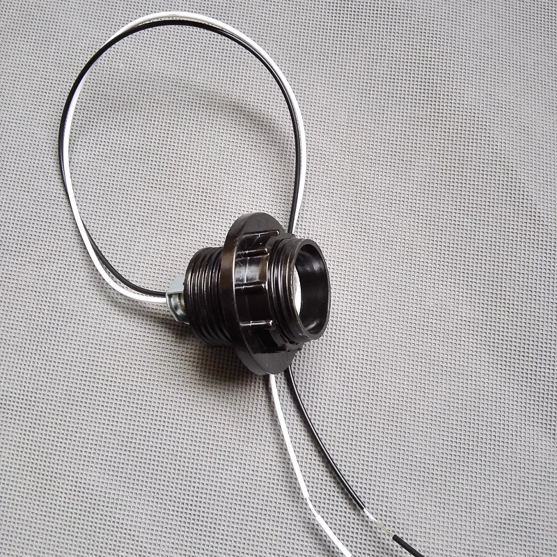 10pieces/lot UL E27 Bakelite Socket Lampholder with 2x0.5mm2(20AWG) wire and m10 bracket for dinning room pendant lamp
10pieces/lot UL E27 Bakelite Socket Lampholder with 2x0.5mm2(20AWG) wire and m10 bracket for dinning room pendant lamp