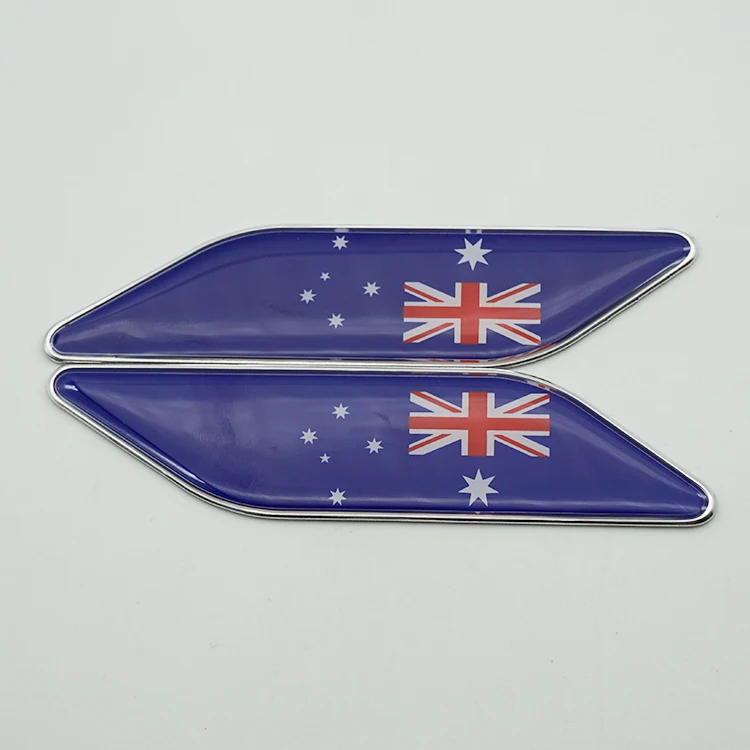 Фото 10 Pairs Aluminum Alloy Australia Flag Car Fender Sticker Styling Decoration National Flags Side Window Emblems | Автомобили и