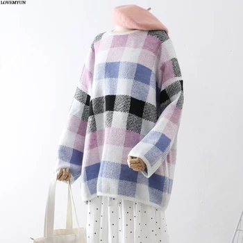 2018 Women Sweater Long Pullovers Plaid Winter Woman Sweater Knitting Pullovers Cotton Sueter Mujer Jumper Pullover Shirt Jumper
2018 Women Sweater Long Pullovers Plaid Winter Woman Sweater Knitting Pullovers Cotton Sueter Mujer Jumper Pullover Shirt Jumper