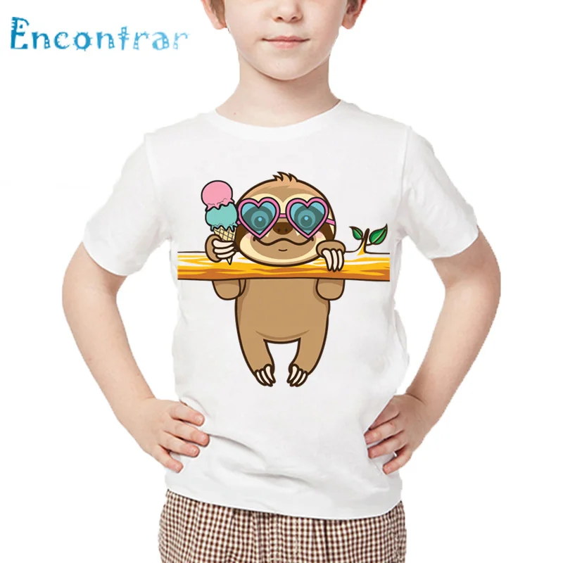Kids Sloth Eat Ice Cream Print Funny T shirt Boys and Girls Summer White Tops Baby Cartoon Casual T-shirt,HKP5567
Kids Sloth Eat Ice Cream Print Funny T shirt Boys and Girls Summer White Tops Baby Cartoon Casual T-shirt,HKP5567