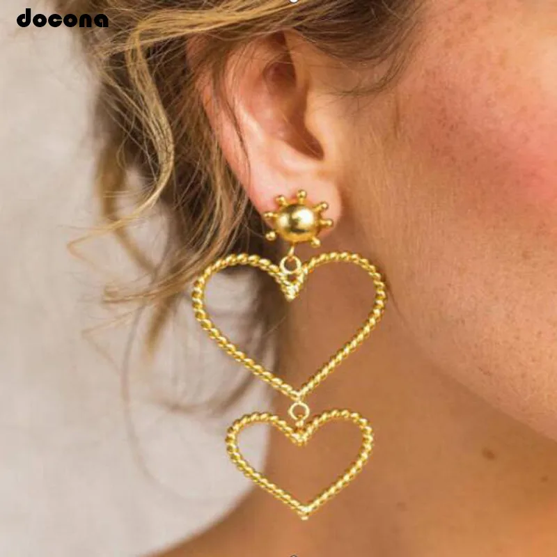 docona Trendy Hollow Heart Pendant Earring for Women Double Heart Long Drop Dangle Earrings Statement Jewelry Brincos C11208
docona Trendy Hollow Heart Pendant Earring for Women Double Heart Long Drop Dangle Earrings Statement Jewelry Brincos C11208