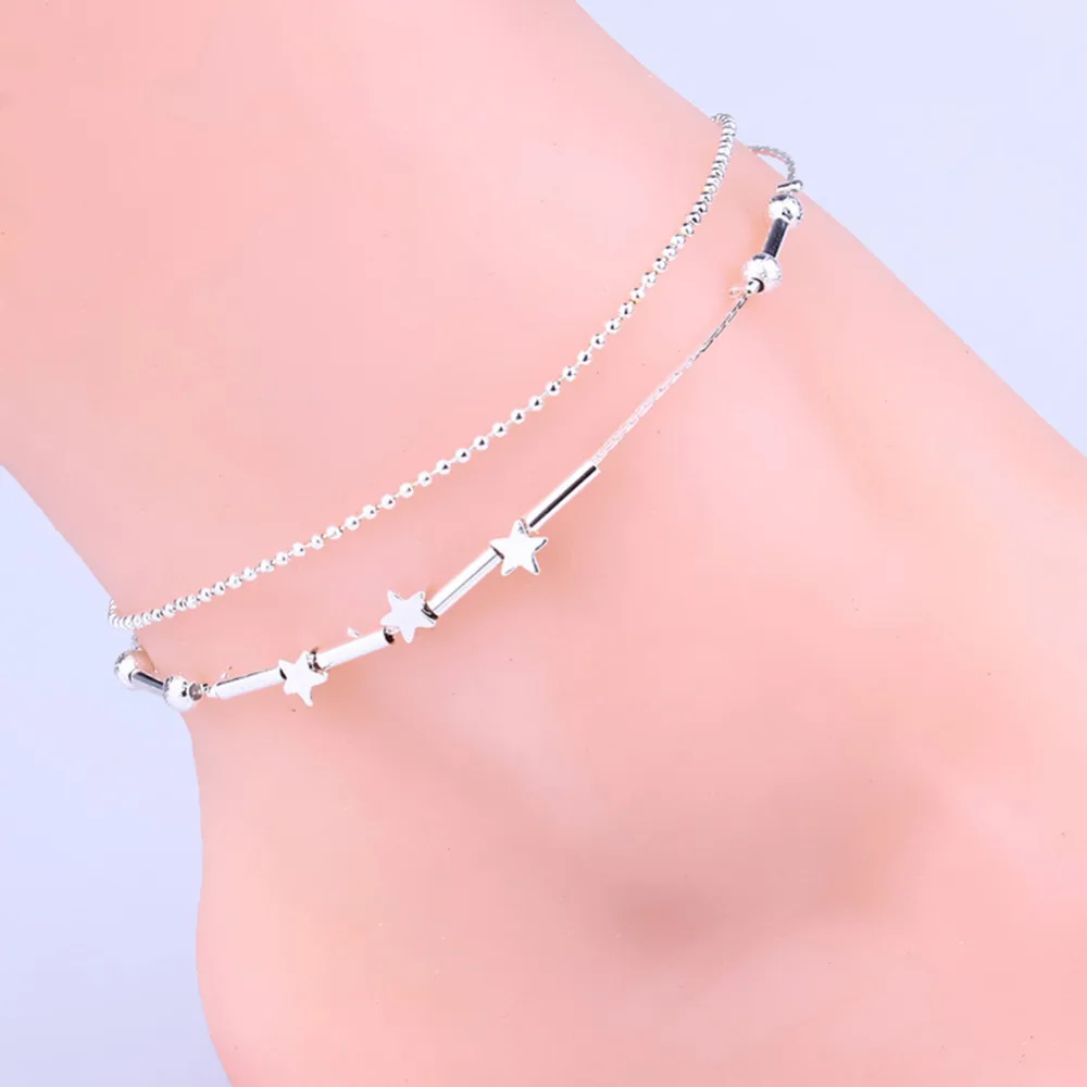 Basic Style Little Star Pentagram Silver Plated Anklets Foot Decorative Chain For Women Gift Drop Shipping
Basic Style Little Star Pentagram Silver Plated Anklets Foot Decorative Chain For Women Gift Drop Shipping