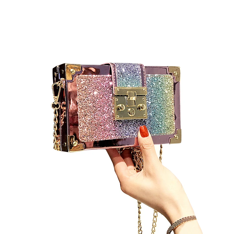 Fashion Designer Sequined Summer Women Messenger Bag Female Bling Bling Box Bag Cute Chain Shoulder Crossbody Bag Girl Handbag
Fashion Designer Sequined Summer Women Messenger Bag Female Bling Bling Box Bag Cute Chain Shoulder Crossbody Bag Girl Handbag