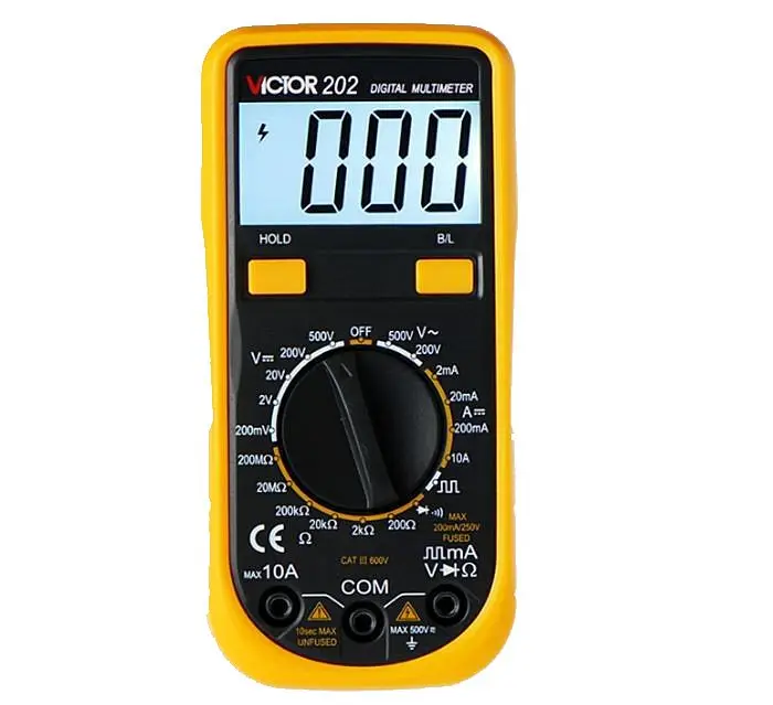 VICTOR VC202 Pocket multimeter, digital multimeter, digital display, mini electrician multimeter.
VICTOR VC202 Pocket multimeter, digital multimeter, digital display, mini electrician multimeter.