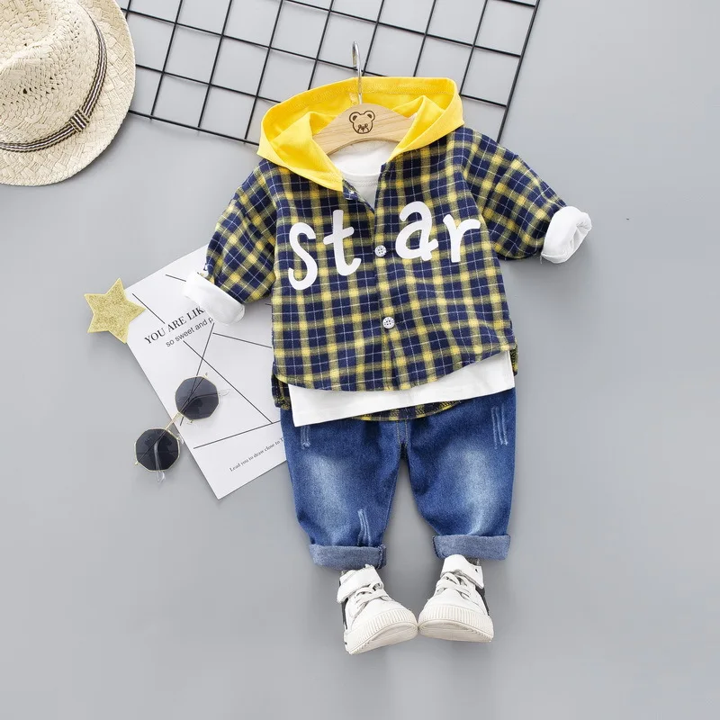 Explosion Plaid Shirt Children's Clothing Boy 1-3 Years Old Children's Denim Suit Children Clothes Fashion Boys Clothing
Explosion Plaid Shirt Children's Clothing Boy 1-3 Years Old Children's Denim Suit Children Clothes Fashion Boys Clothing