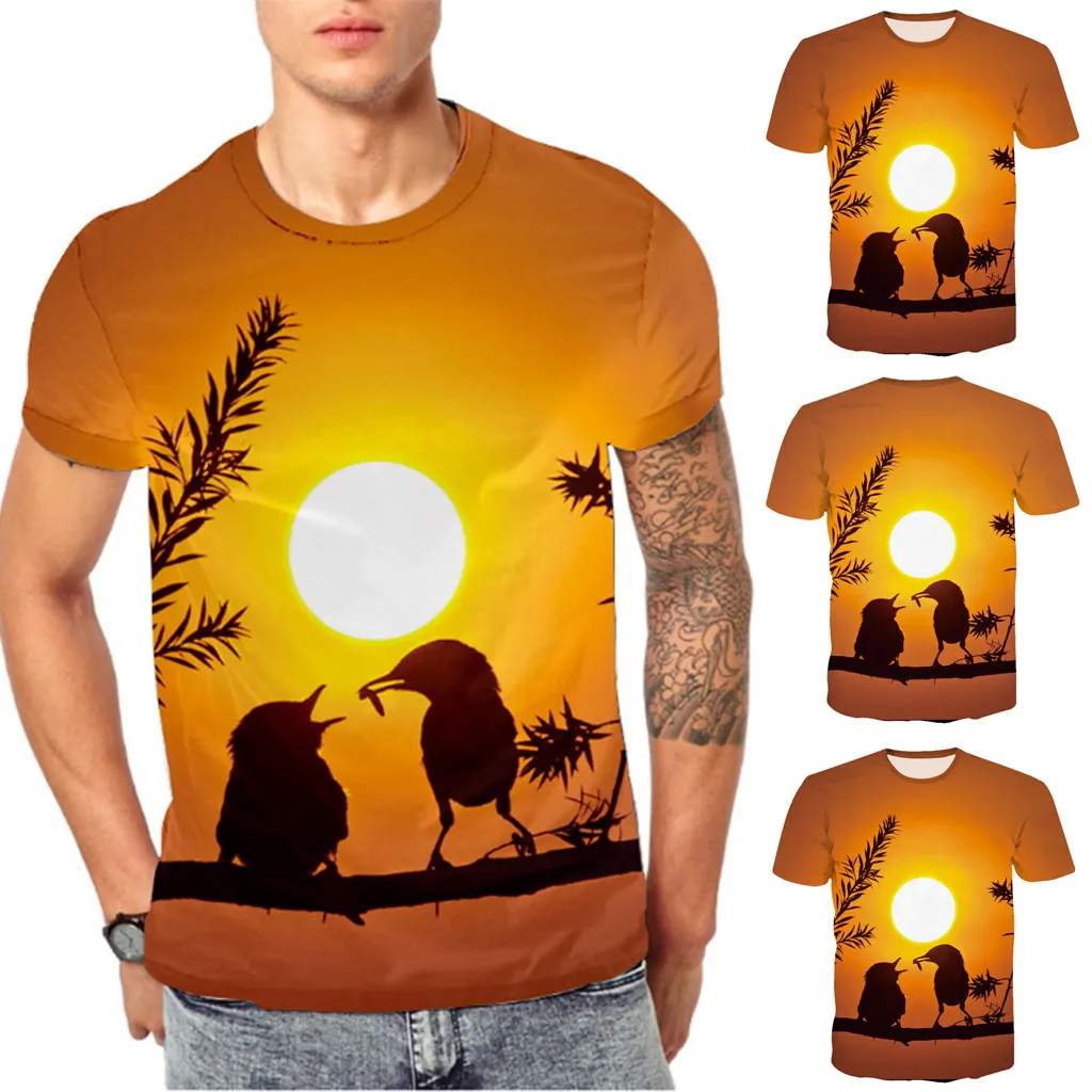 2019 Casual Yellow T-shirt Men's New Fashion 3D Feeding Bird Flood Printed Short-sleeved O-Neck T-shirt Top Blouse liverpool #C
2019 Casual Yellow T-shirt Men's New Fashion 3D Feeding Bird Flood Printed Short-sleeved O-Neck T-shirt Top Blouse liverpool #C