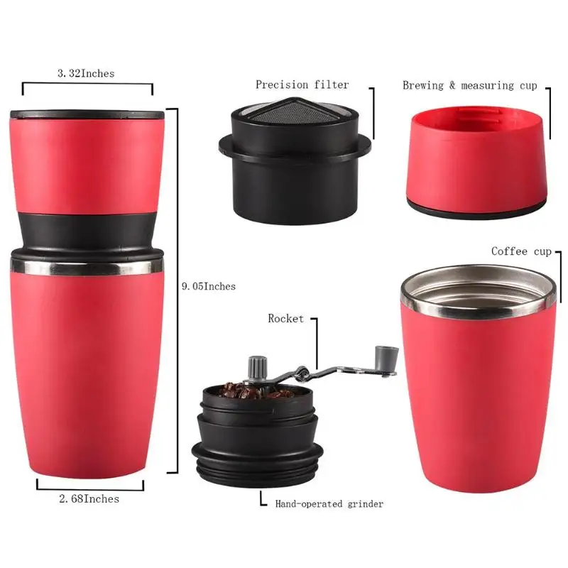 Portable Manual Coffee Maker Hand Pressure Espresso Machine Coffee Pressing Bottle Pot Caffee Maker Grinder Filter Cup
Portable Manual Coffee Maker Hand Pressure Espresso Machine Coffee Pressing Bottle Pot Caffee Maker Grinder Filter Cup