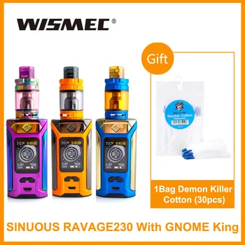 Gift Cotton Original Wismec SINUOUS RAVAGE230 With GNOME King Atomizer 4ml/5.8ml in WM01 Single 0.4ohm Head/WM-M 0.15ohm E-Cig
Gift Cotton Original Wismec SINUOUS RAVAGE230 With GNOME King Atomizer 4ml/5.8ml in WM01 Single 0.4ohm Head/WM-M 0.15ohm E-Cig