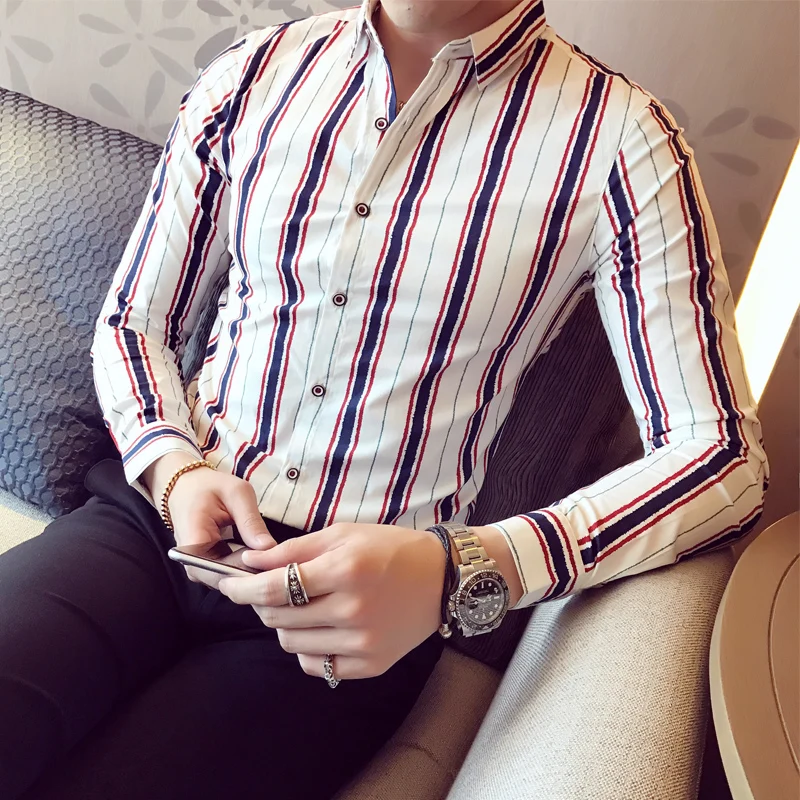XMY3DWX 2019 New style fashion male summer High-grade pure cotton Striped long-sleeved shirts/men's slim Fit lapel Casual shirts
XMY3DWX 2019 New style fashion male summer High-grade pure cotton Striped long-sleeved shirts/men's slim Fit lapel Casual shirts