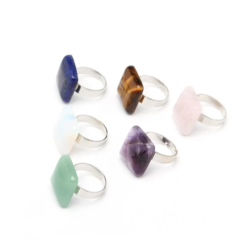 Punk Simple Fashion Square Geometric Adjustable Ring Wedding Party Rings Natural Quartz Lapis Lazuli Amethysts Stone Rings Women
Punk Simple Fashion Square Geometric Adjustable Ring Wedding Party Rings Natural Quartz Lapis Lazuli Amethysts Stone Rings Women