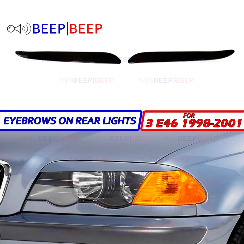 Eyebrows for BMW 3 Series E46 1998-2001 on headlights cilia eyelash molding decoration car styling tuning accessories
Eyebrows for BMW 3 Series E46 1998-2001 on headlights cilia eyelash molding decoration car styling tuning accessories