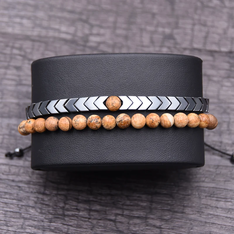 Men's Set Hematite Bracelets European Weaving Mens Brading Macrame Bangle Punk Hiphop Cool Men Jewelry Gift Pulseira Masculina
Men's Set Hematite Bracelets European Weaving Mens Brading Macrame Bangle Punk Hiphop Cool Men Jewelry Gift Pulseira Masculina