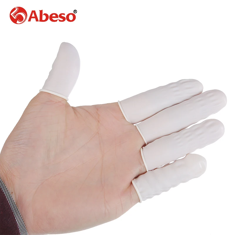 Фото 100/1000PCs ABESO Antistatic durable white latex finger cots safety gloves antislip for chalk Electronic A7212  Безопасность | Safety Gloves (32811453372)