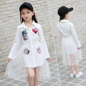 2020 New Casual Long Sleeve White Shirt Dresses Cotton Toddler Girls Kids Dress Clothes Teenage School Girls Dress Costume 10 12
2020 New Casual Long Sleeve White Shirt Dresses Cotton Toddler Girls Kids Dress Clothes Teenage School Girls Dress Costume 10 12