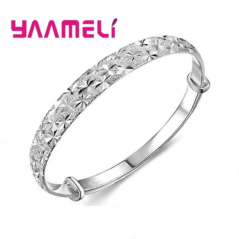 2019 NEW Gift for Women Female Delicate Stamp Bangle Bracelets 925 Sterling Silver Elegant Top Charms Metal Wedding Jewelry Gift
2019 NEW Gift for Women Female Delicate Stamp Bangle Bracelets 925 Sterling Silver Elegant Top Charms Metal Wedding Jewelry Gift